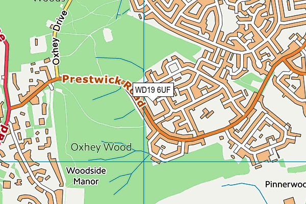 WD19 6UF map - OS VectorMap District (Ordnance Survey)