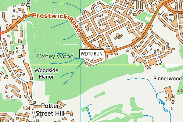 WD19 6UN map - OS VectorMap District (Ordnance Survey)