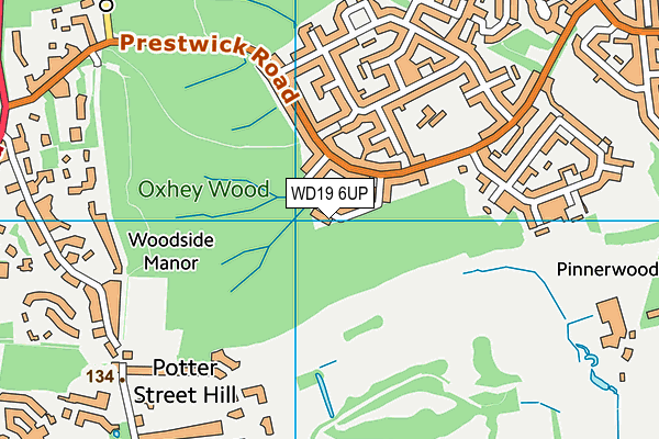 WD19 6UP map - OS VectorMap District (Ordnance Survey)