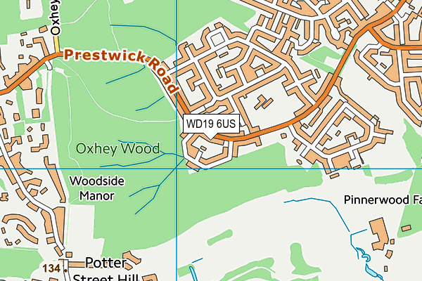 WD19 6US map - OS VectorMap District (Ordnance Survey)