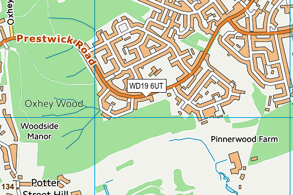WD19 6UT map - OS VectorMap District (Ordnance Survey)