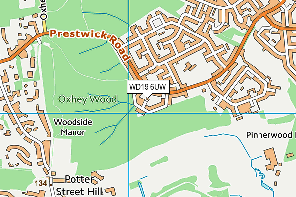 WD19 6UW map - OS VectorMap District (Ordnance Survey)