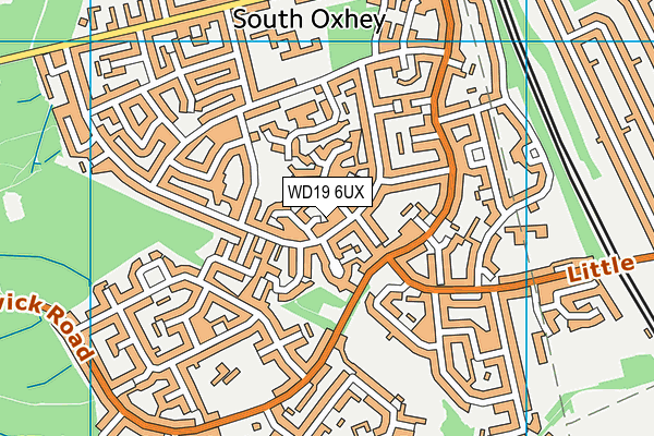 WD19 6UX map - OS VectorMap District (Ordnance Survey)