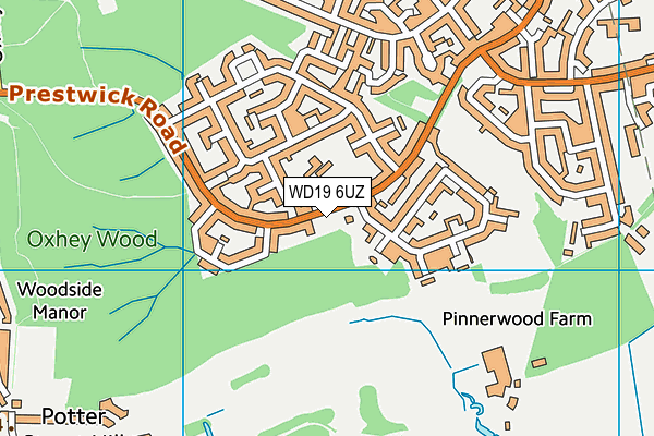 WD19 6UZ map - OS VectorMap District (Ordnance Survey)