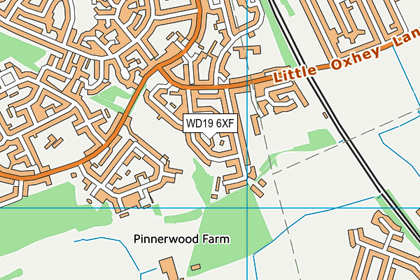 WD19 6XF map - OS VectorMap District (Ordnance Survey)