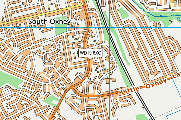 WD19 6XG map - OS VectorMap District (Ordnance Survey)