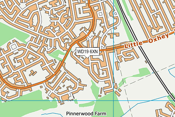 WD19 6XN map - OS VectorMap District (Ordnance Survey)