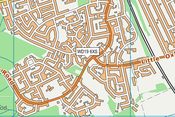 WD19 6XS map - OS VectorMap District (Ordnance Survey)