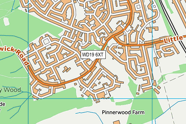 WD19 6XT map - OS VectorMap District (Ordnance Survey)