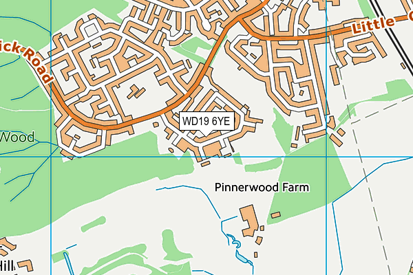 WD19 6YE map - OS VectorMap District (Ordnance Survey)