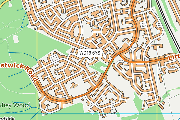 WD19 6YS map - OS VectorMap District (Ordnance Survey)