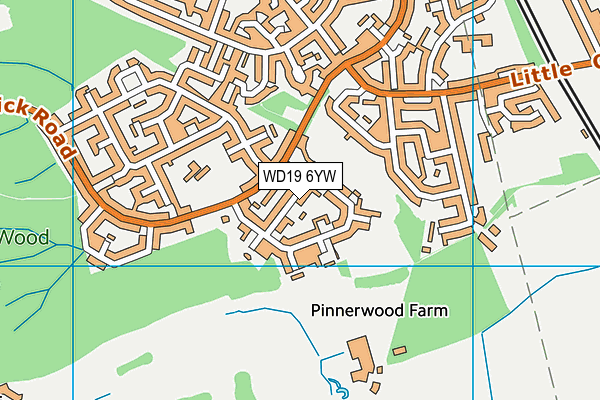 WD19 6YW map - OS VectorMap District (Ordnance Survey)