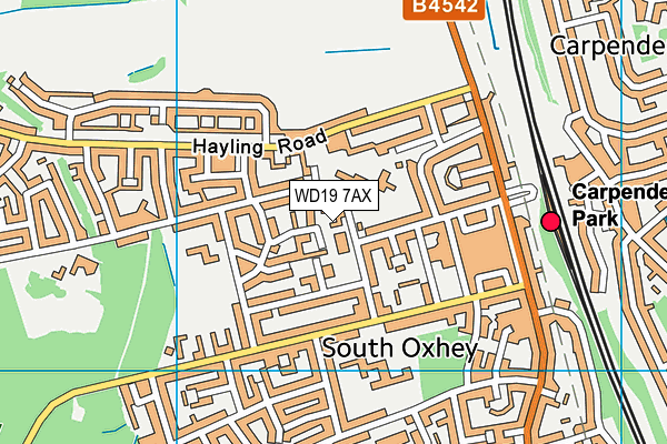 South Oxhey Leisure Centre map (WD19 7AX) - OS VectorMap District (Ordnance Survey)