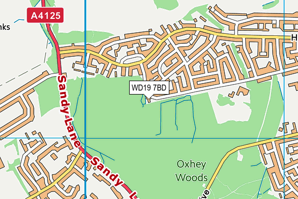 WD19 7BD map - OS VectorMap District (Ordnance Survey)