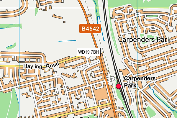 WD19 7BH map - OS VectorMap District (Ordnance Survey)