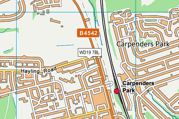 WD19 7BL map - OS VectorMap District (Ordnance Survey)