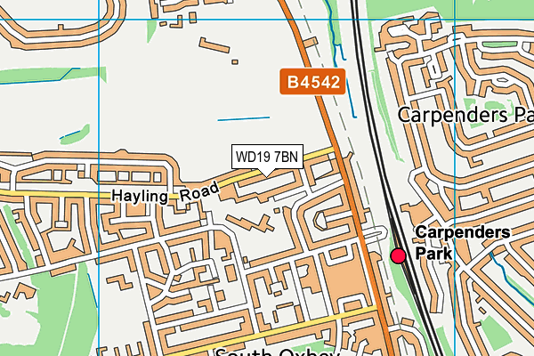 WD19 7BN map - OS VectorMap District (Ordnance Survey)
