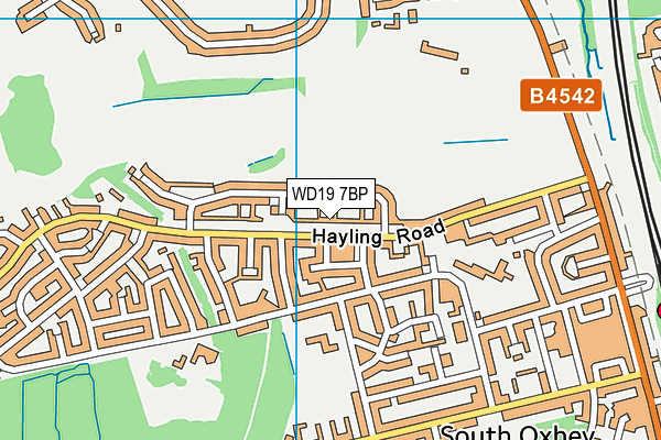WD19 7BP map - OS VectorMap District (Ordnance Survey)