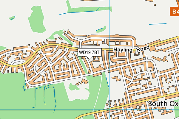 WD19 7BT map - OS VectorMap District (Ordnance Survey)