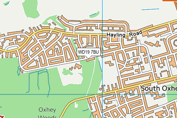 WD19 7BU map - OS VectorMap District (Ordnance Survey)