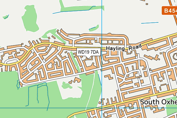 WD19 7DA map - OS VectorMap District (Ordnance Survey)