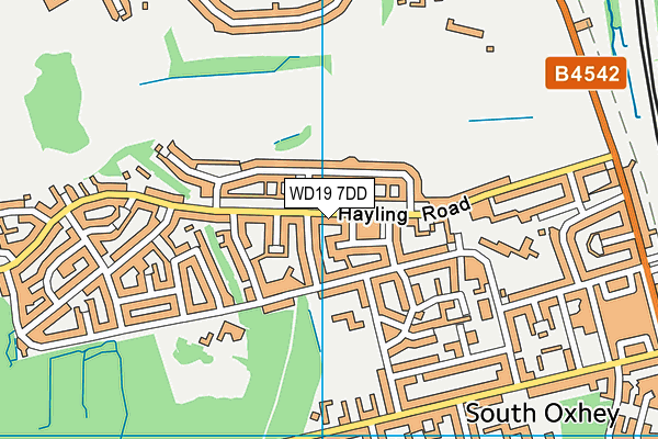 WD19 7DD map - OS VectorMap District (Ordnance Survey)