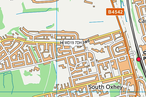 WD19 7DH map - OS VectorMap District (Ordnance Survey)