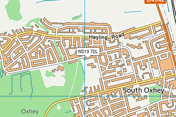 WD19 7DL map - OS VectorMap District (Ordnance Survey)