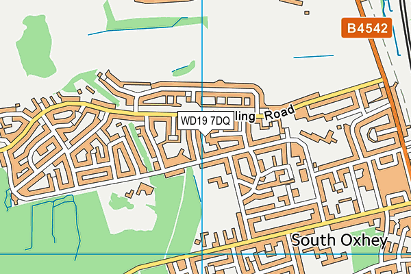 WD19 7DQ map - OS VectorMap District (Ordnance Survey)