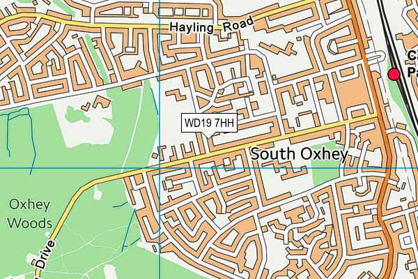 WD19 7HH map - OS VectorMap District (Ordnance Survey)