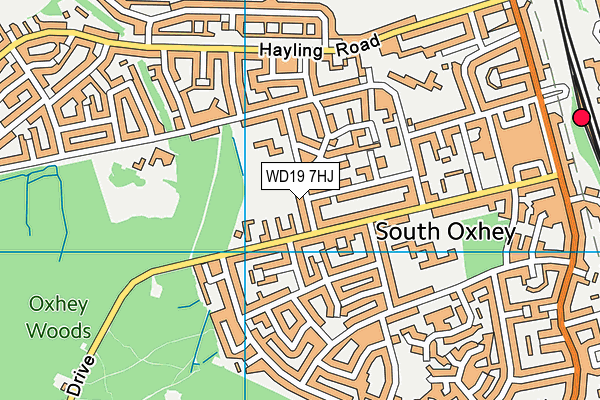WD19 7HJ map - OS VectorMap District (Ordnance Survey)