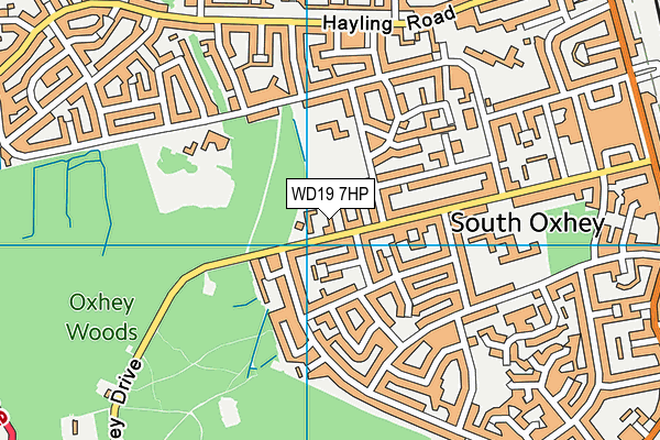 WD19 7HP map - OS VectorMap District (Ordnance Survey)