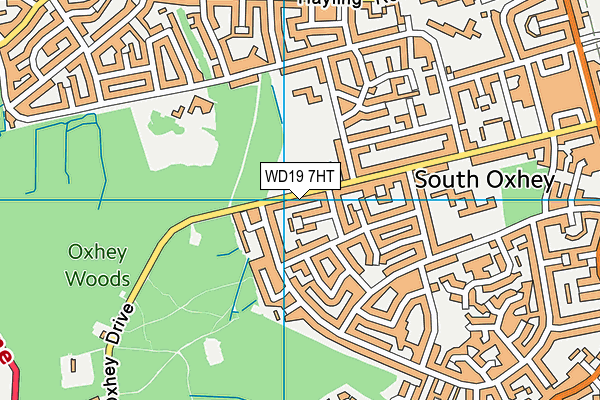 WD19 7HT map - OS VectorMap District (Ordnance Survey)