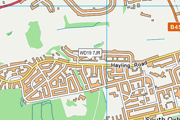 WD19 7JR map - OS VectorMap District (Ordnance Survey)