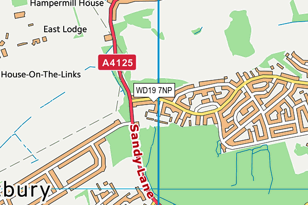 WD19 7NP map - OS VectorMap District (Ordnance Survey)