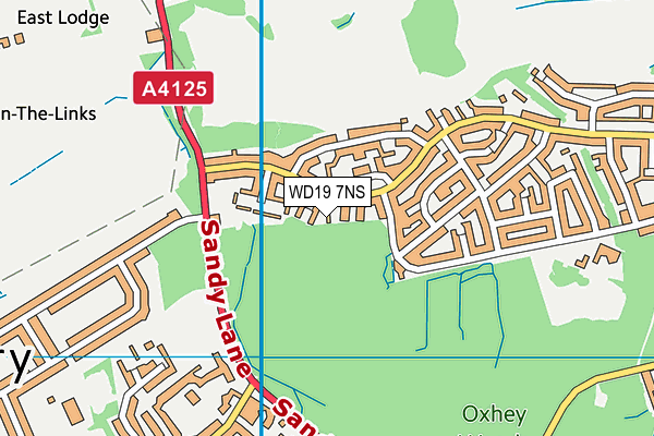 WD19 7NS map - OS VectorMap District (Ordnance Survey)