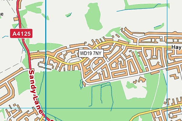 WD19 7NY map - OS VectorMap District (Ordnance Survey)