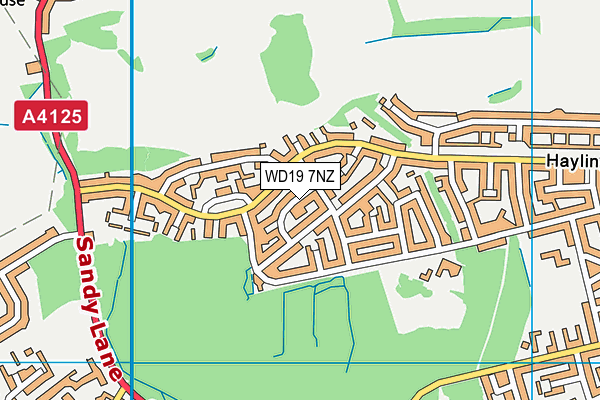 WD19 7NZ map - OS VectorMap District (Ordnance Survey)