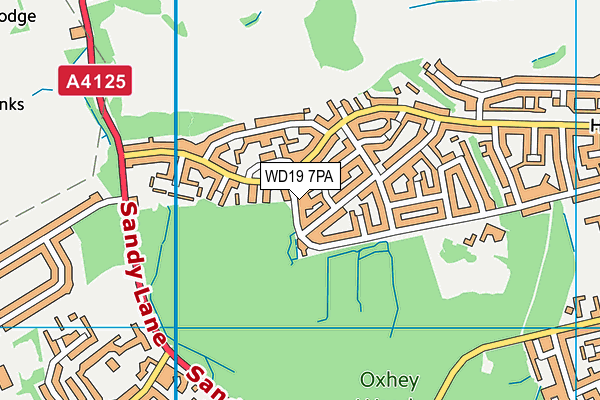 WD19 7PA map - OS VectorMap District (Ordnance Survey)