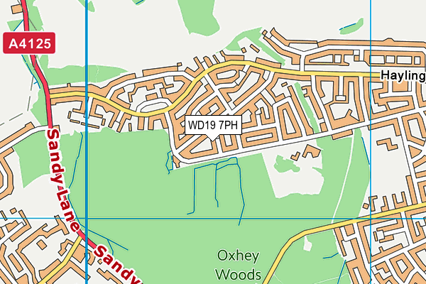 WD19 7PH map - OS VectorMap District (Ordnance Survey)