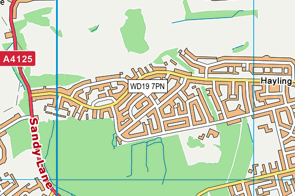 WD19 7PN map - OS VectorMap District (Ordnance Survey)
