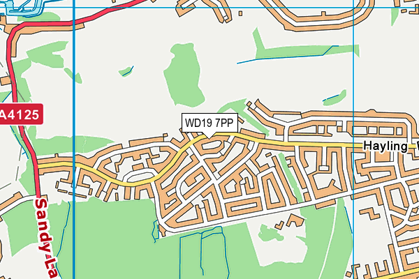 WD19 7PP map - OS VectorMap District (Ordnance Survey)