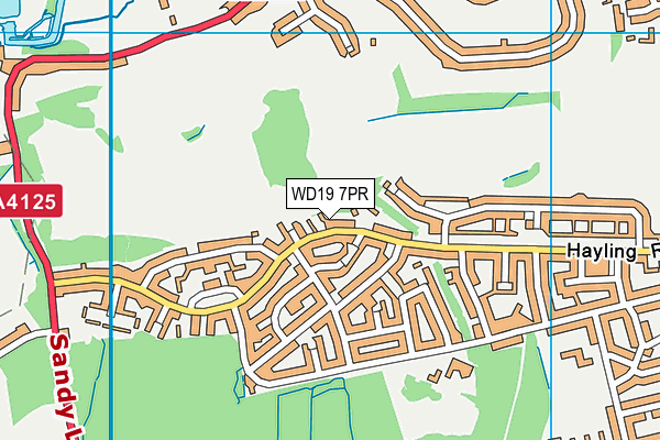 WD19 7PR map - OS VectorMap District (Ordnance Survey)