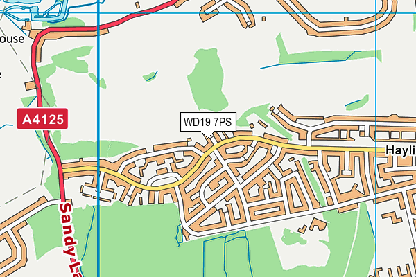 WD19 7PS map - OS VectorMap District (Ordnance Survey)