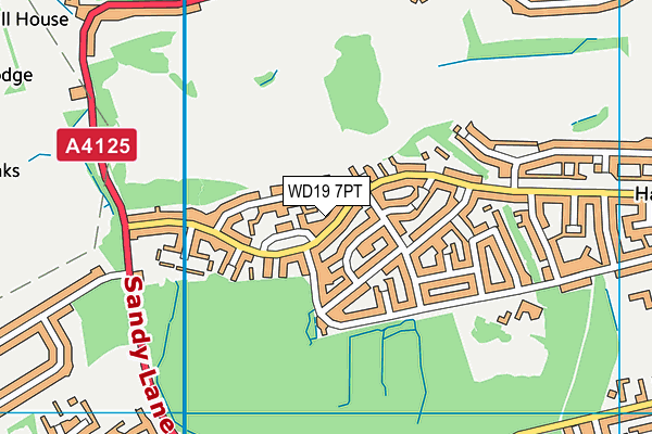 WD19 7PT map - OS VectorMap District (Ordnance Survey)