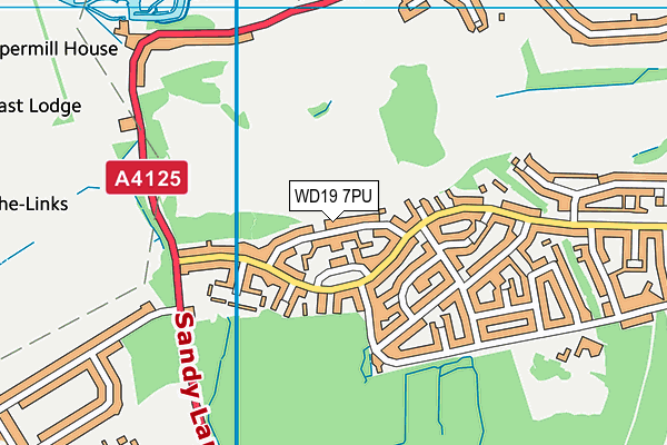 WD19 7PU map - OS VectorMap District (Ordnance Survey)