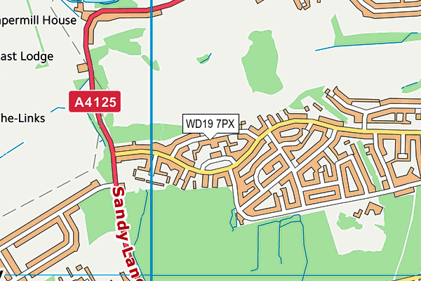 WD19 7PX map - OS VectorMap District (Ordnance Survey)