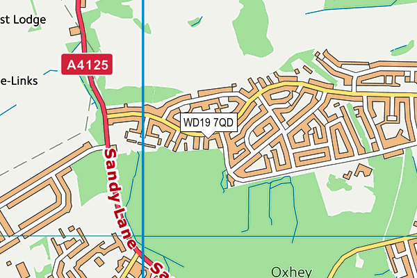 WD19 7QD map - OS VectorMap District (Ordnance Survey)