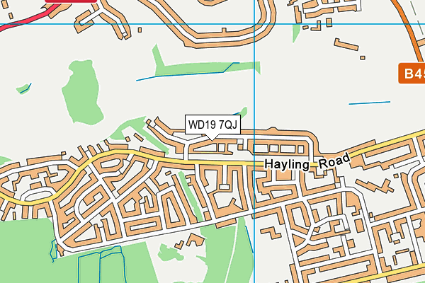 WD19 7QJ map - OS VectorMap District (Ordnance Survey)