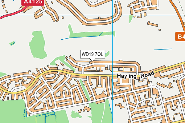 WD19 7QL map - OS VectorMap District (Ordnance Survey)